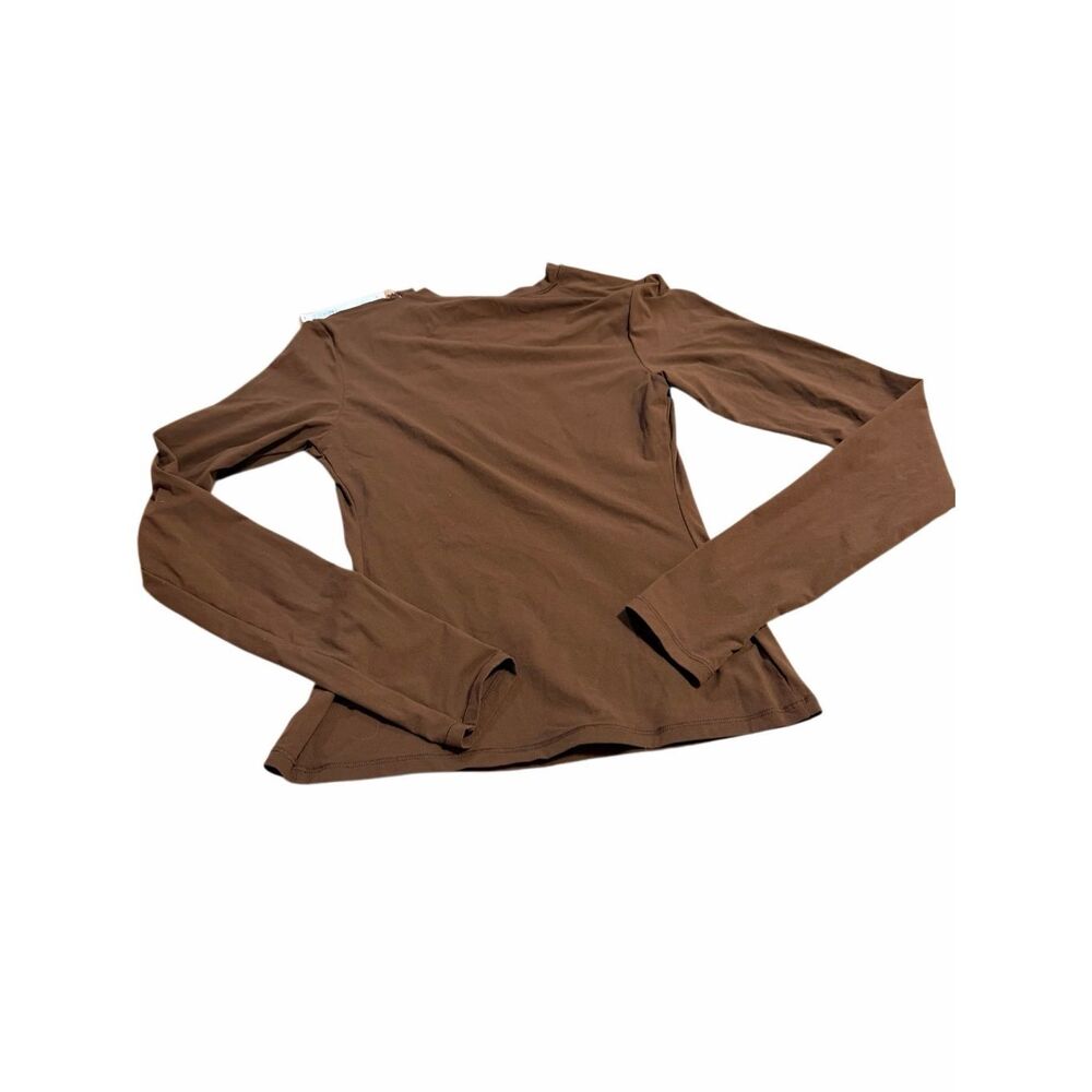 Brand New Skims Women's Size Small Cocoa Brown Fits Everybody Long Sleeve Shirt - Picture 3 of 5